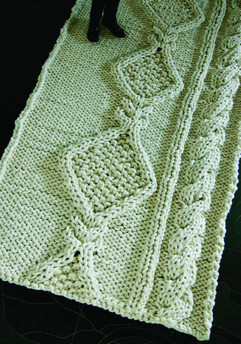 Aran rug design based on knitwear
