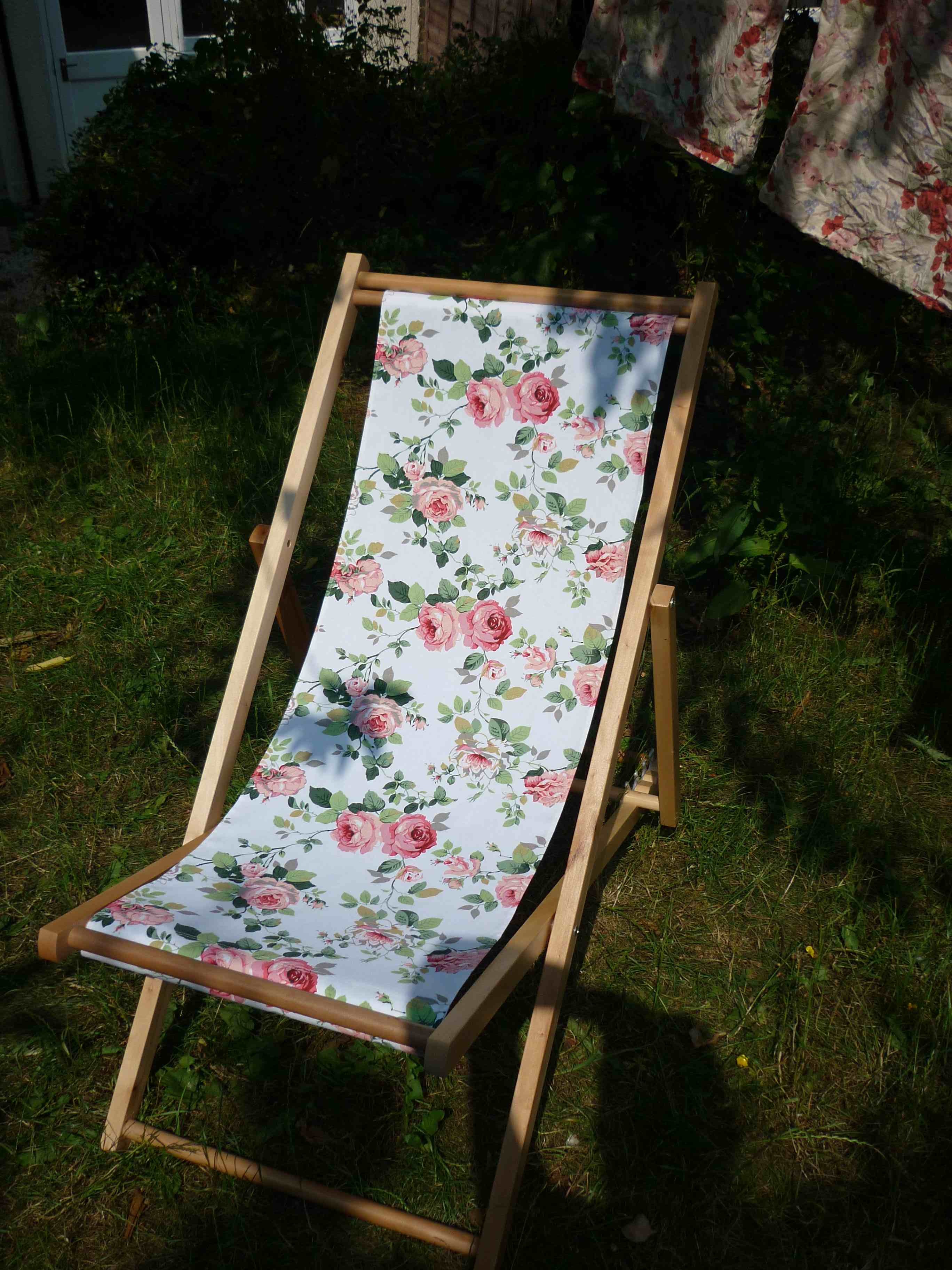 floral deck chair